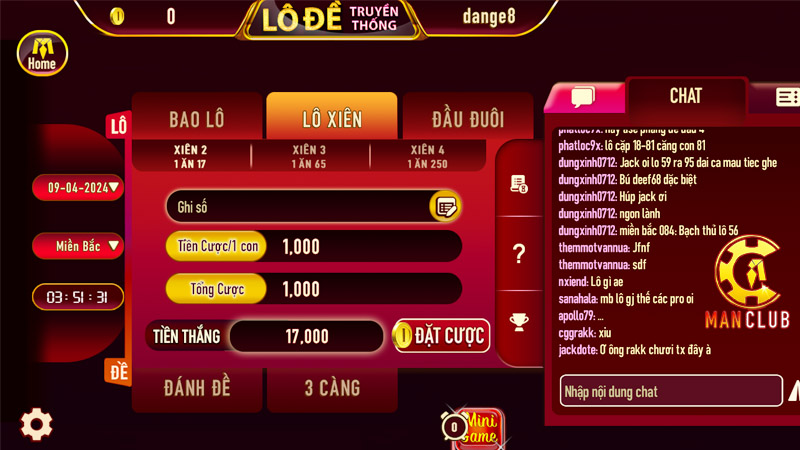 cach tham gia xo so mega 6 45 manclub Cách để tham gia Mega tại cổng game Manclub
